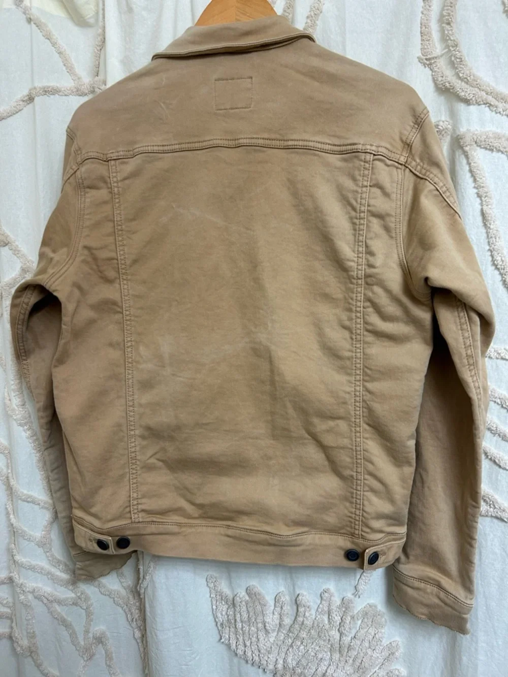 Vintage Free People Stretch Tan Denim Jacket Size Large - Picture 10 of 14